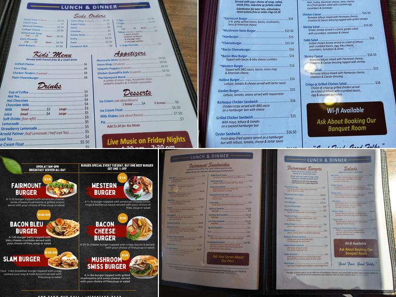 Fairmount Diner Menu