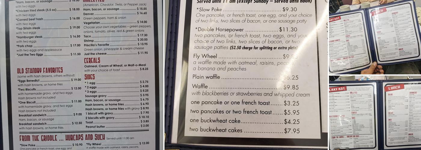 Priscilla's Cruise In Cafe Menu