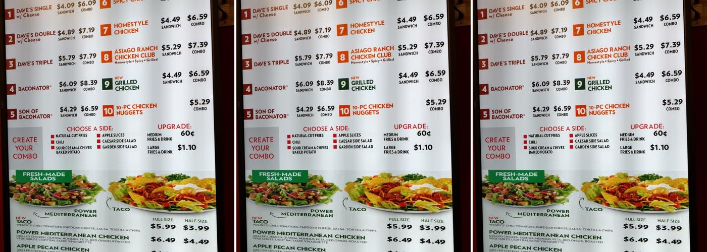 Wendy's Menu