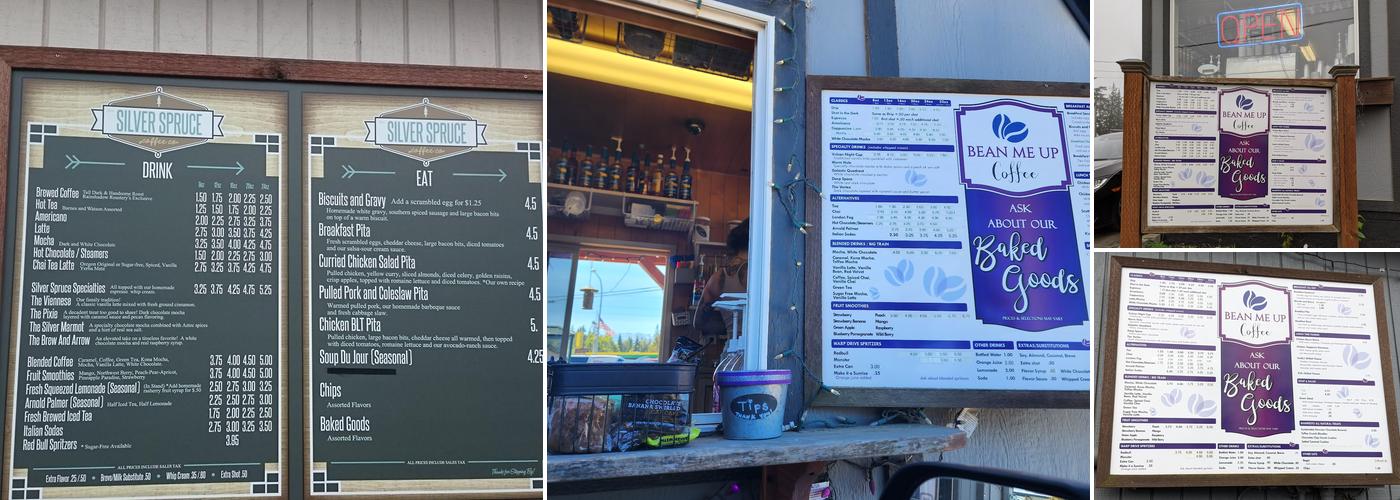Bean Me Up Coffee Menu