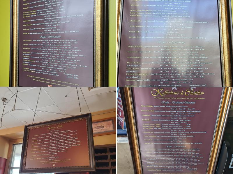 Kaffeehaus de Châtillon Menu