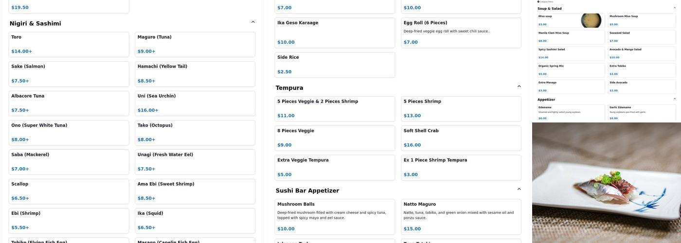 Wasabi Bay Menu