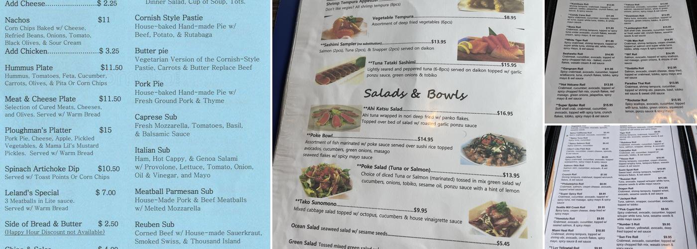 Sushi Spott Mill Creek Menu