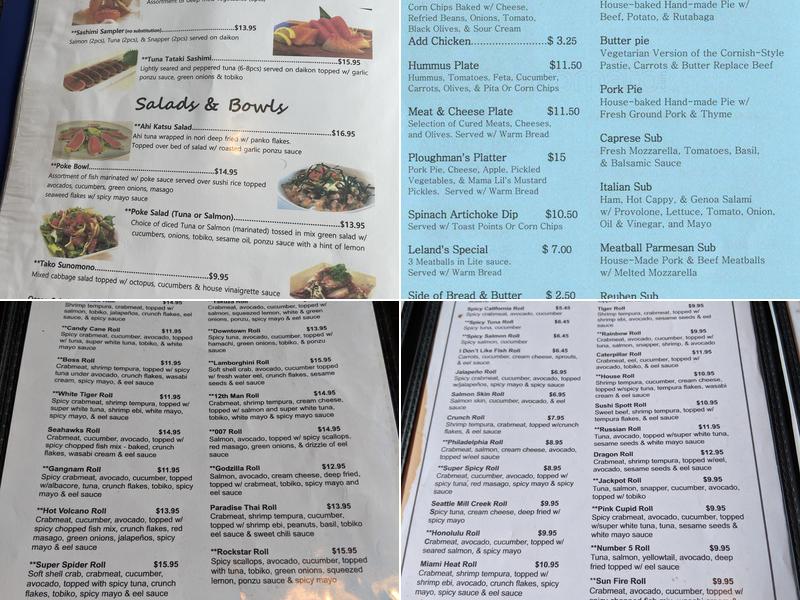 Sushi Spott Mill Creek Menu