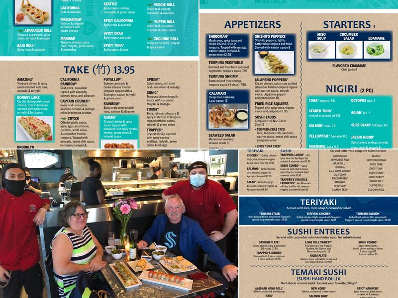 Trapper's Sushi Menu