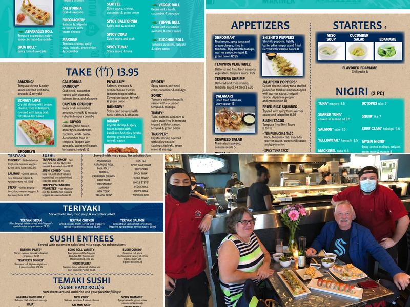 Trapper's Sushi Menu