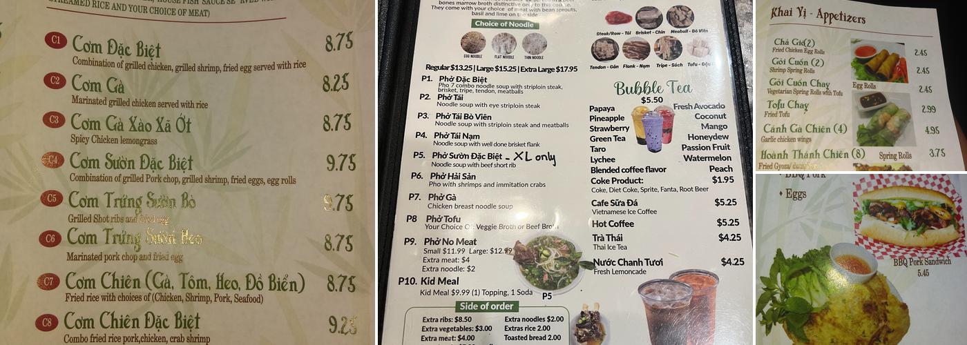 Pho 7 Menu