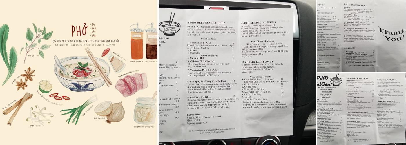 Pho Saigon Menu