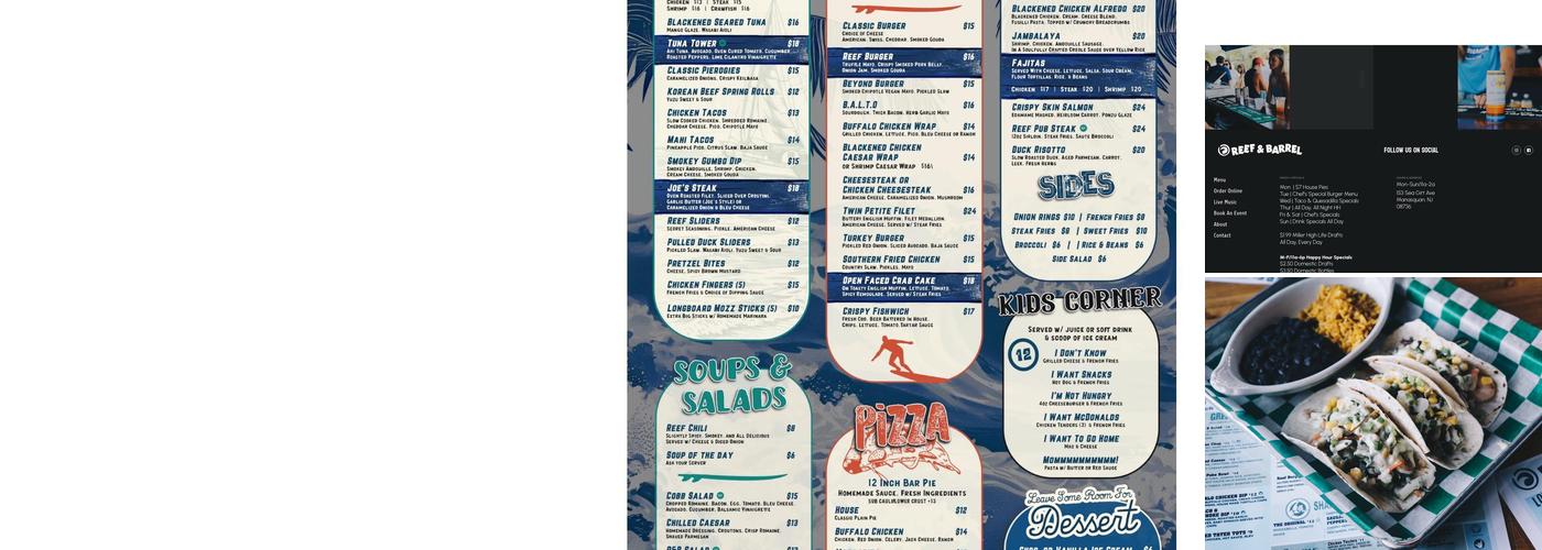 Reef & Barrel Menu