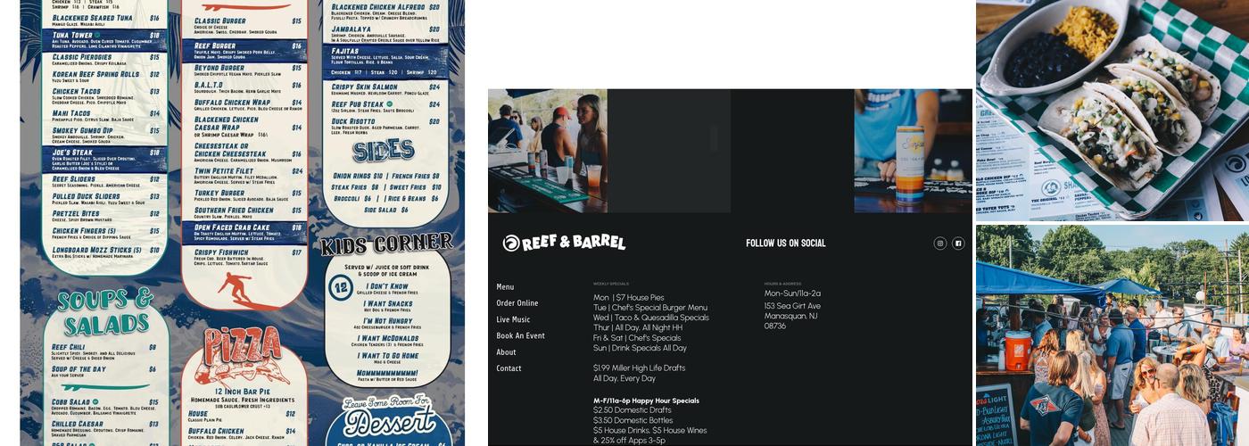 Reef & Barrel Menu