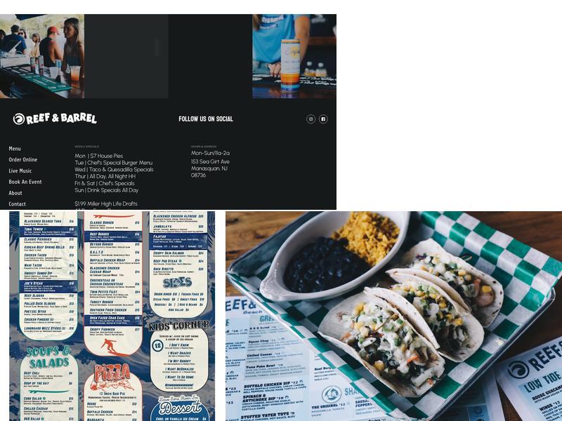 Reef & Barrel Menu