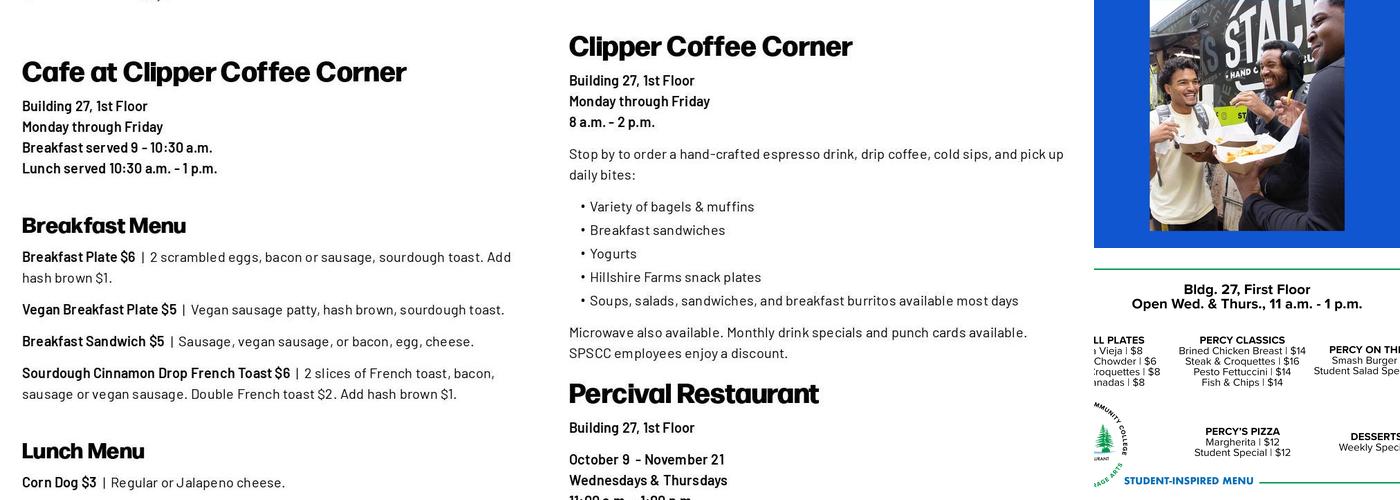 Percival Restaurant Menu