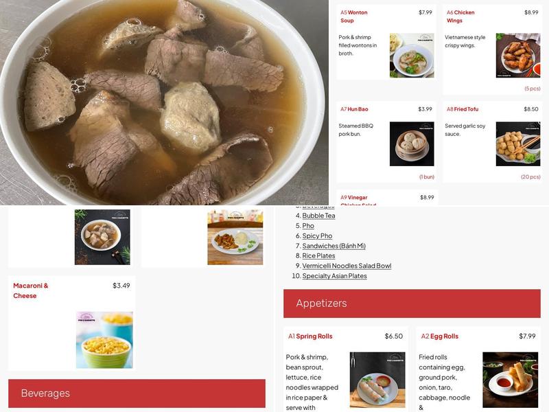Pho & Baguette Menu