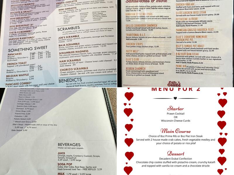 Ellie's At The Airport Menu