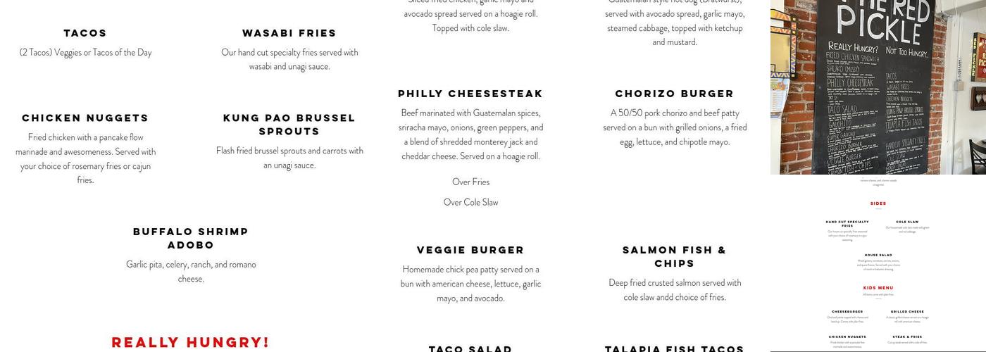 The Red Pickle Menu