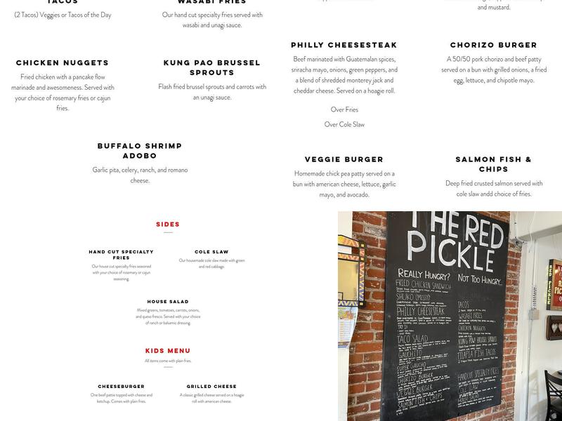The Red Pickle Menu