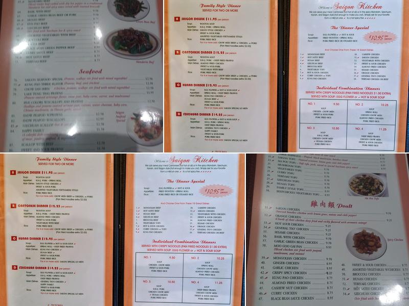 Saigon Kitchen Menu