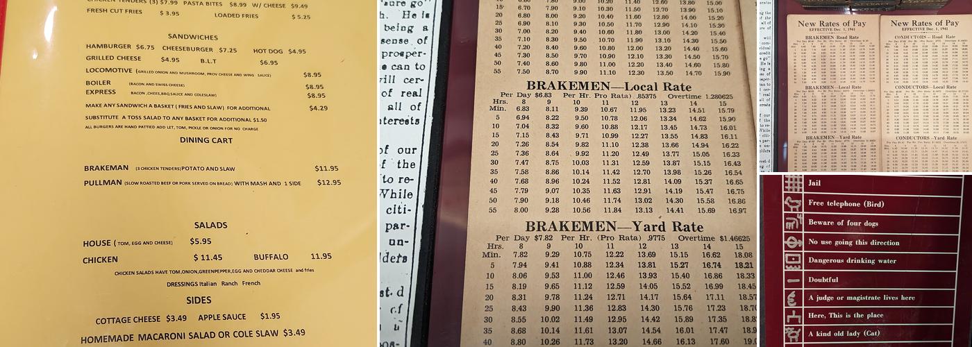 Over the Rail Diner Menu