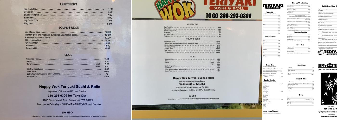 Happy Wok Teriyaki Menu