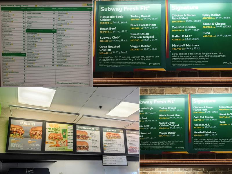 Subway Menu