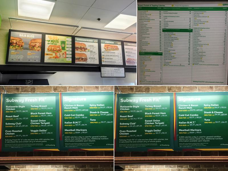 Subway Menu