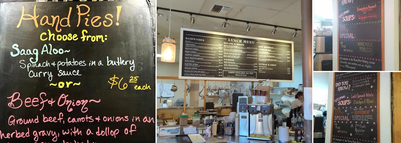 Honey Bear Bakery Menu