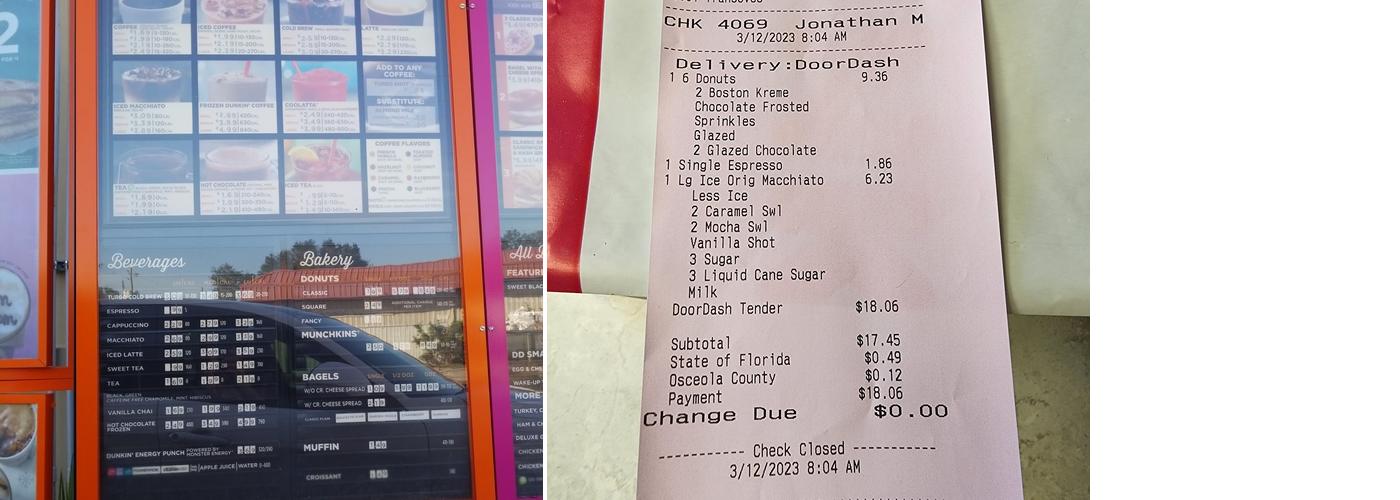Dunkin' Menu