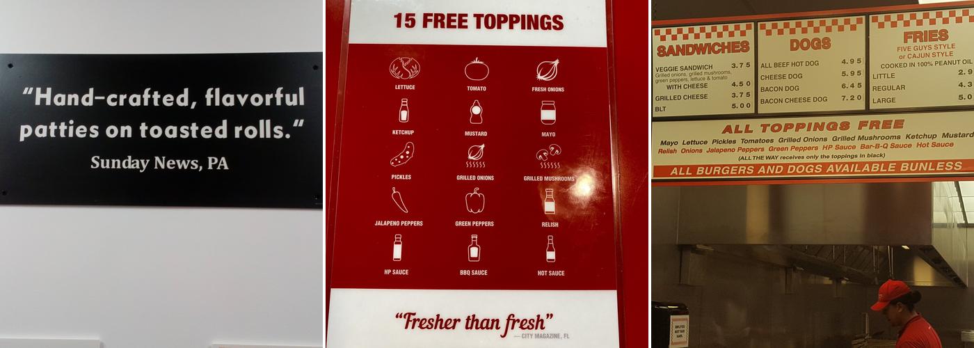 Five Guys Clapham Menu