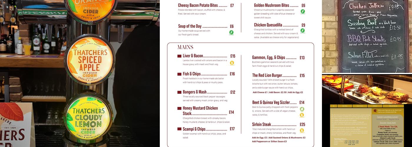 Red Lion Hockwold Menu