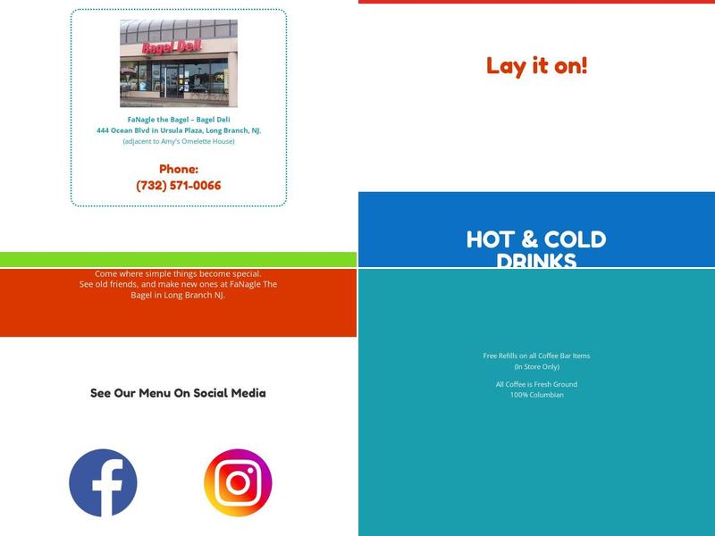 FaNagle the Bagel Menu