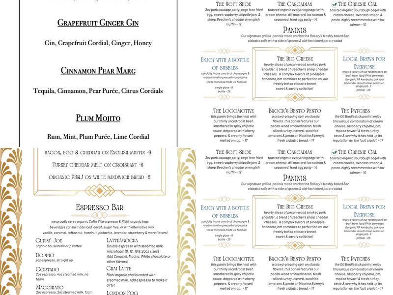 The Bindlestick Menu