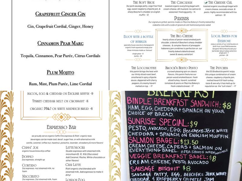 The Bindlestick Menu