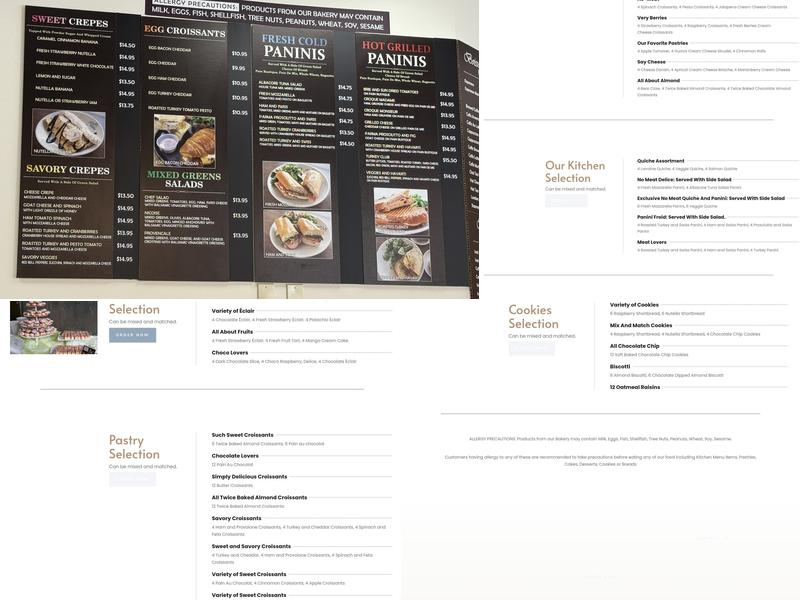 The French Bakery Menu