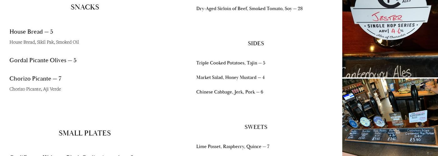The Stile Bridge Menu
