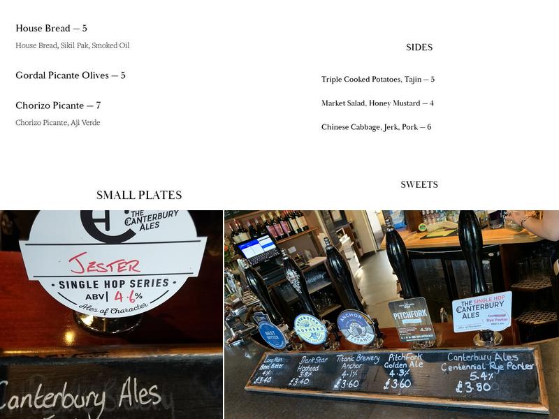 The Stile Bridge Menu