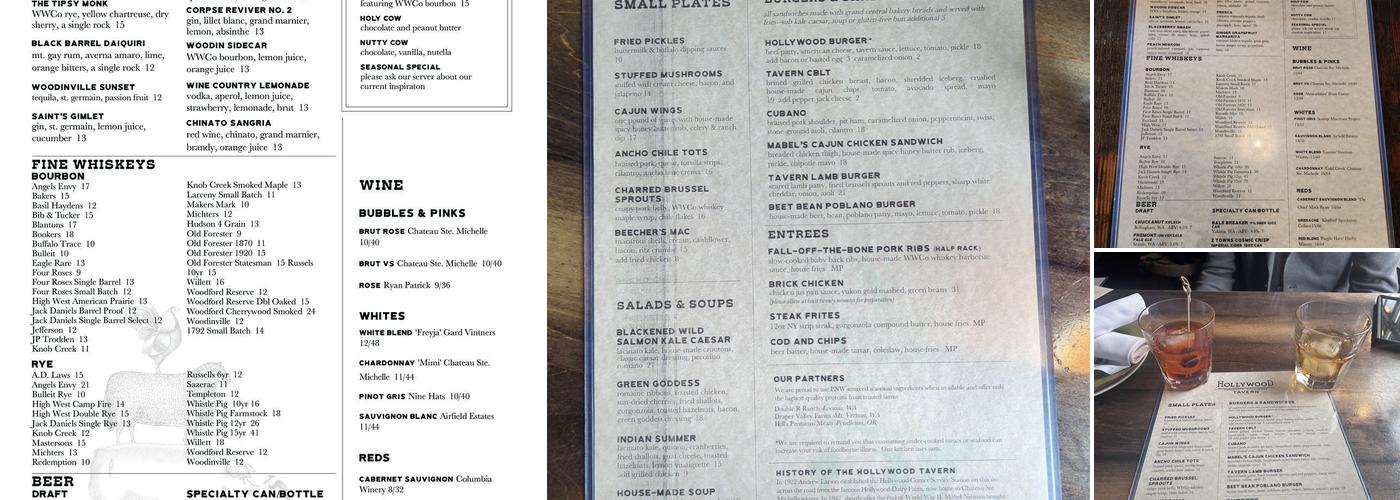 Hollywood Tavern Menu