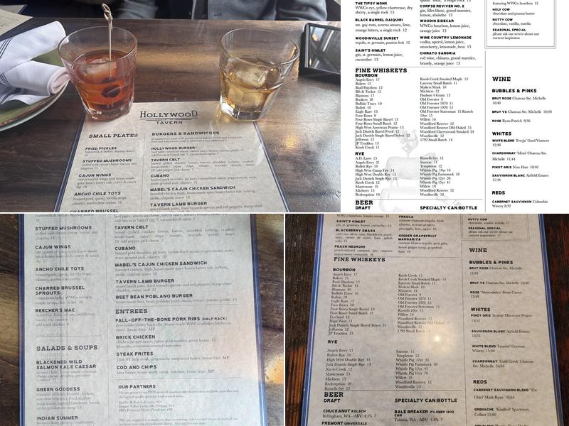 Hollywood Tavern Menu
