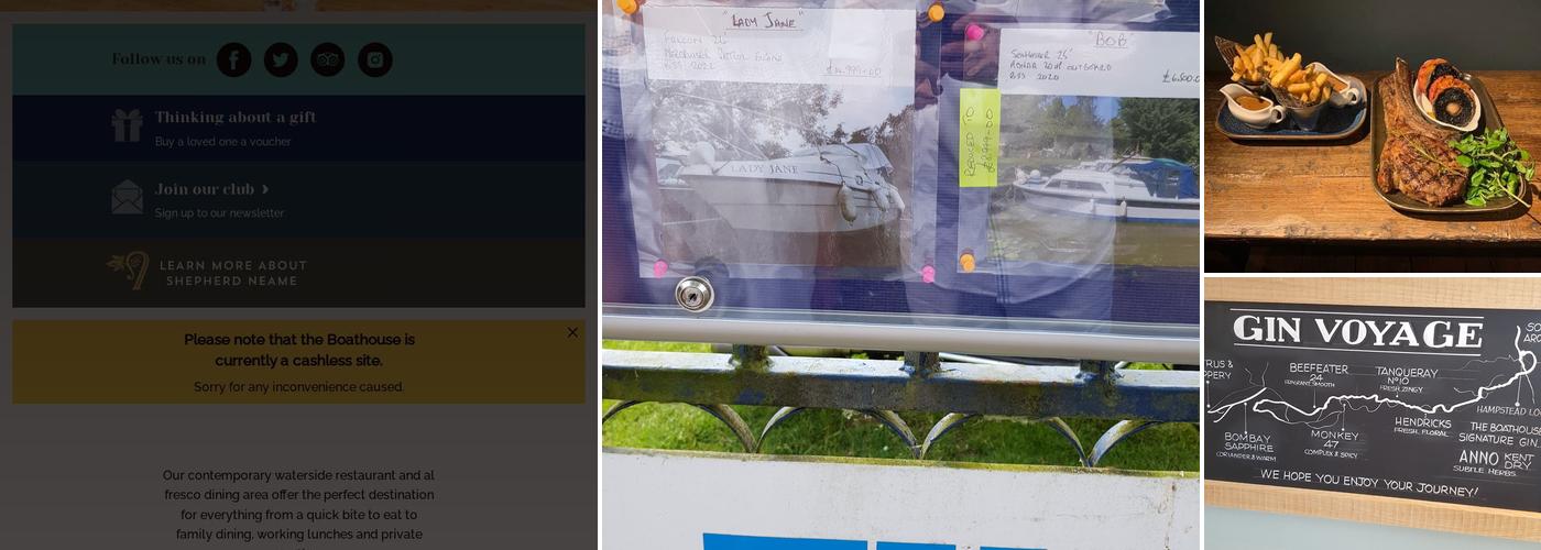 The Boathouse, Yalding Menu