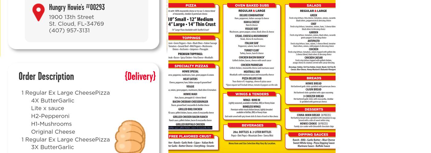 Hungry Howie's Pizza & Subs Menu