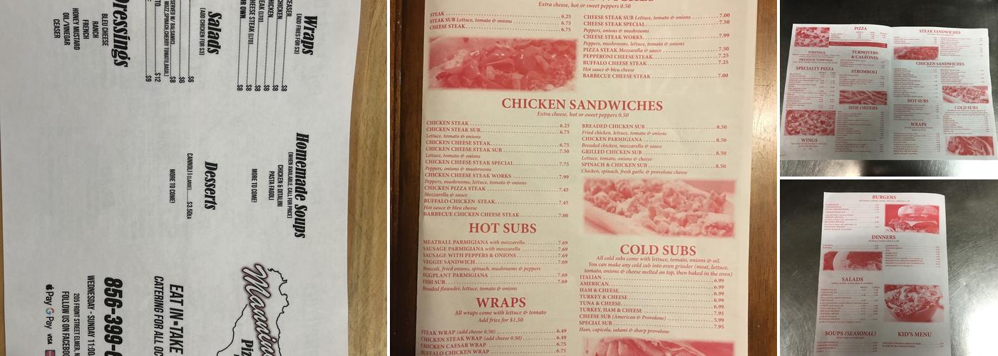 Mannino's Pizza Palace Menu