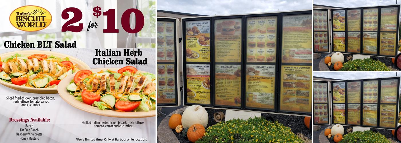 Tudor's Biscuit World Menu