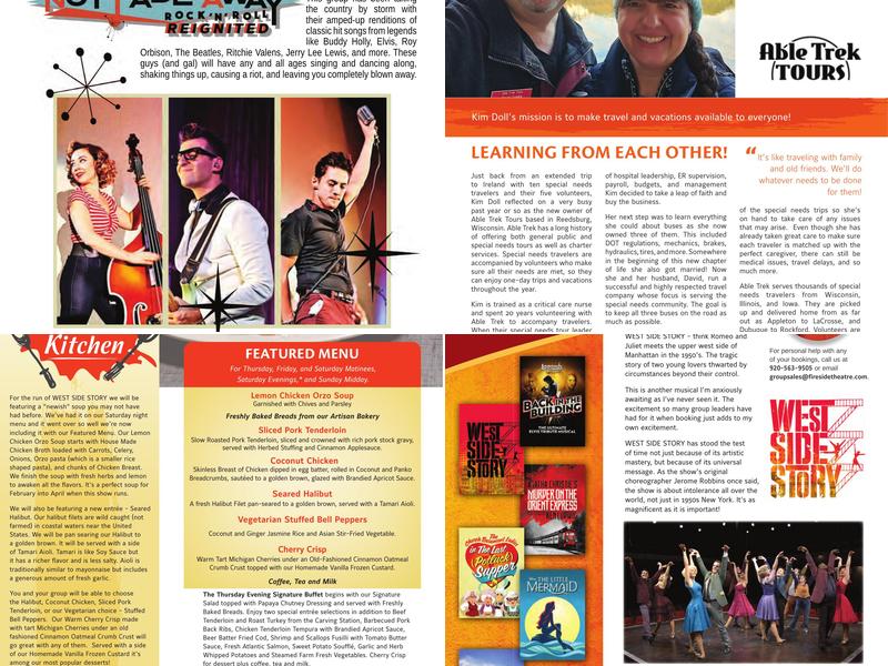 Fireside Dinner Theatre Menu