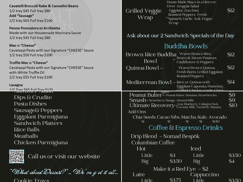 Alt Eats Cafe Menu