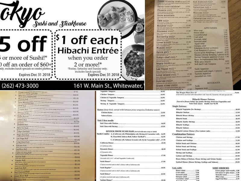 Tokyo Japanese Cuisine Menu