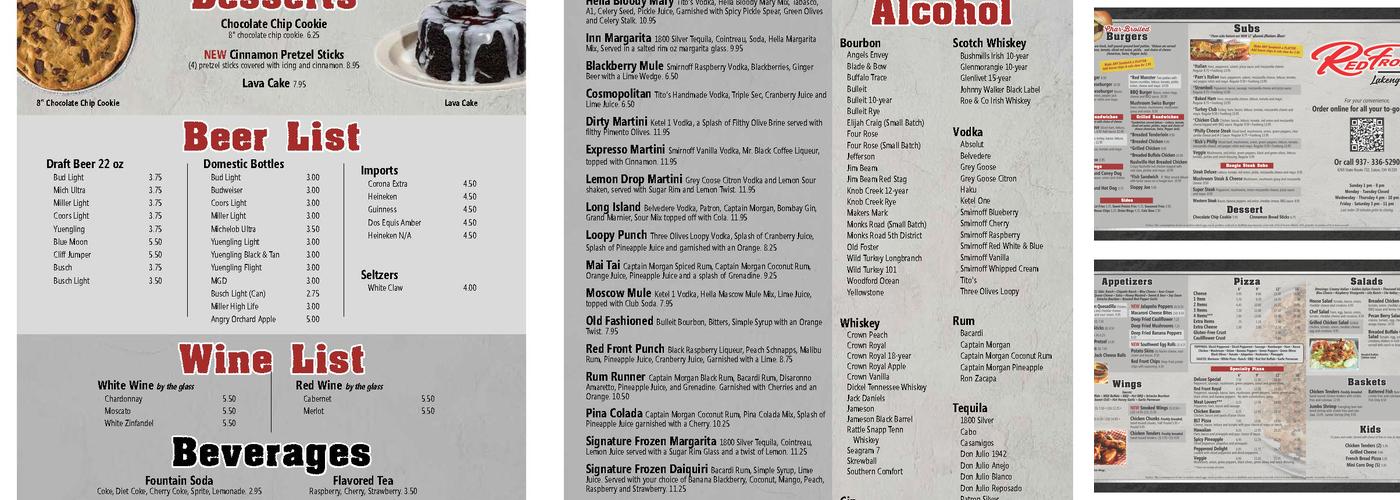 Red Front Inn Menu