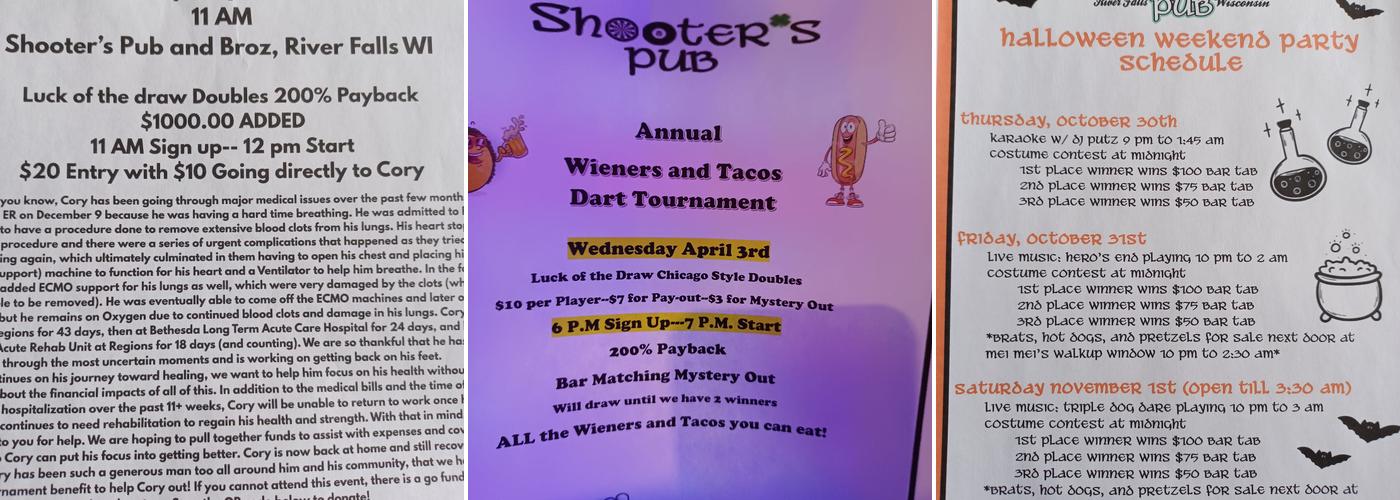 Shooters Pub Inc Menu