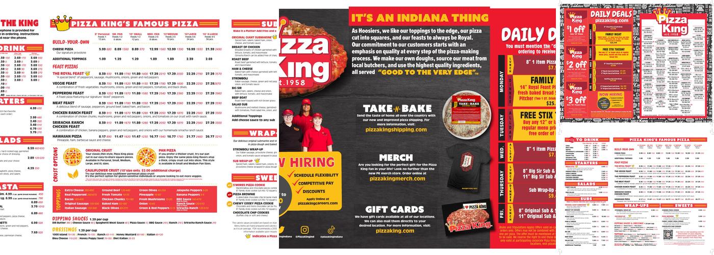 Pizza King Menu
