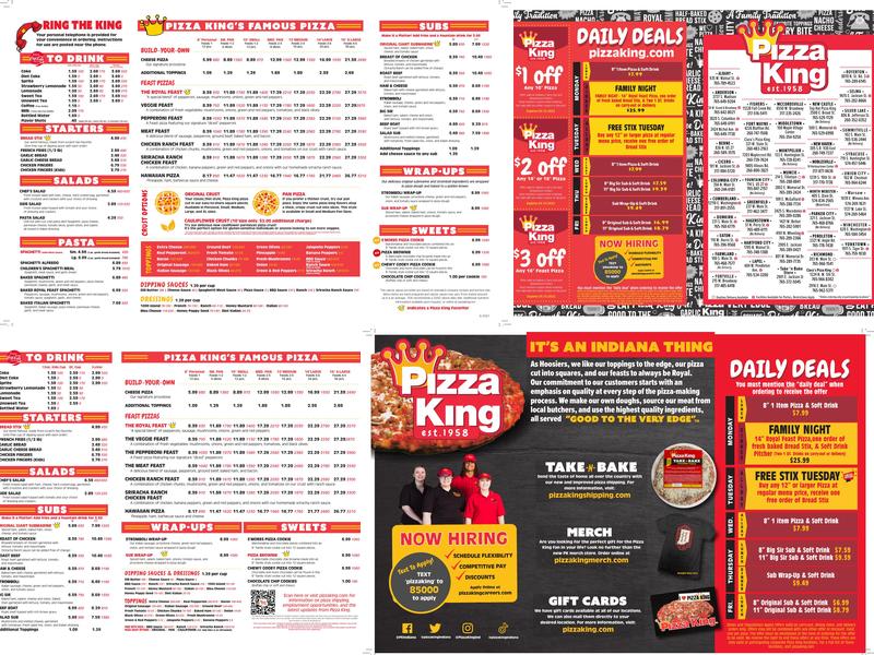Pizza King Menu