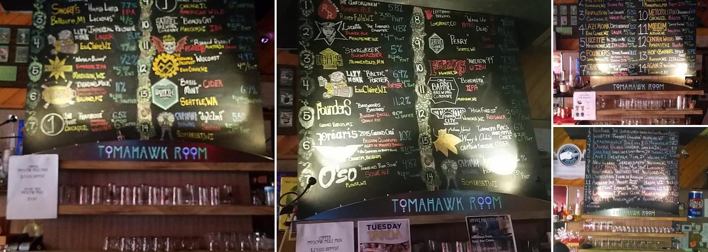 Tomahawk Room Menu