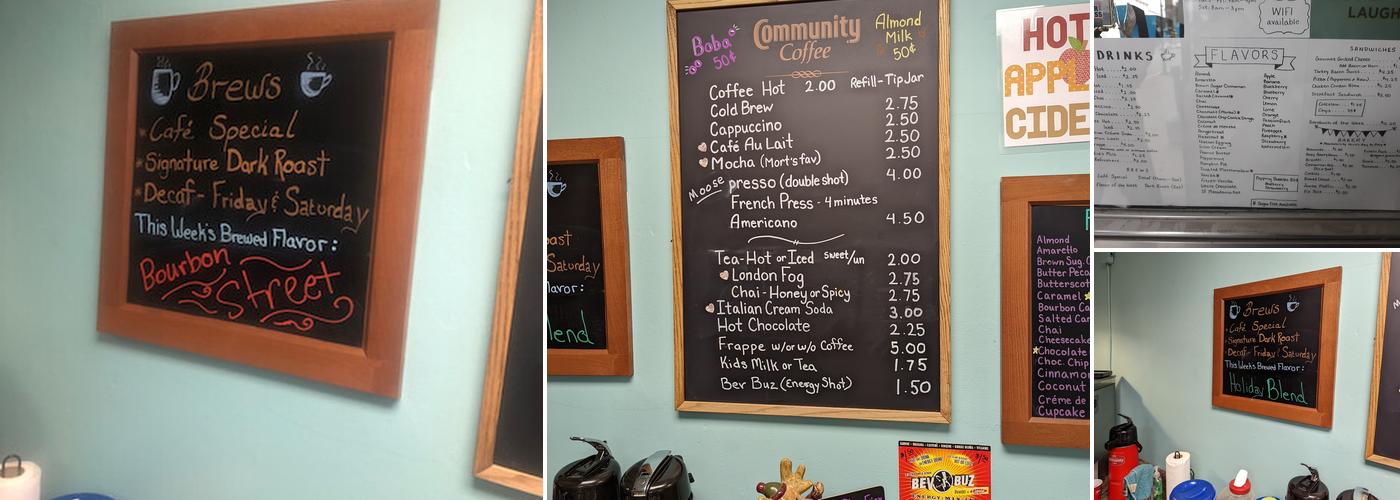 Mocha Moose Coffee & Antiques Menu